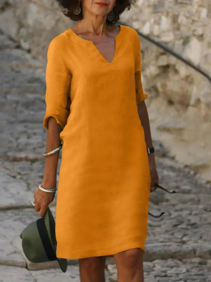 Chloe – Effortless V-Neck Midi Dress for Women - Image 7