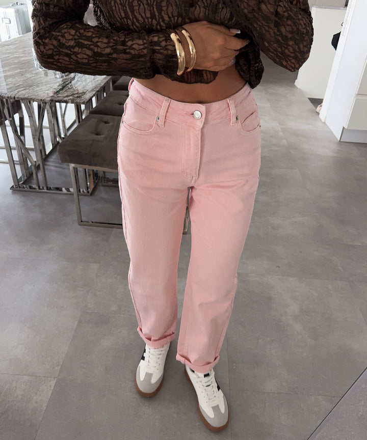 Stretch Mom Jeans Leava Rosa Ladypolitan ♡