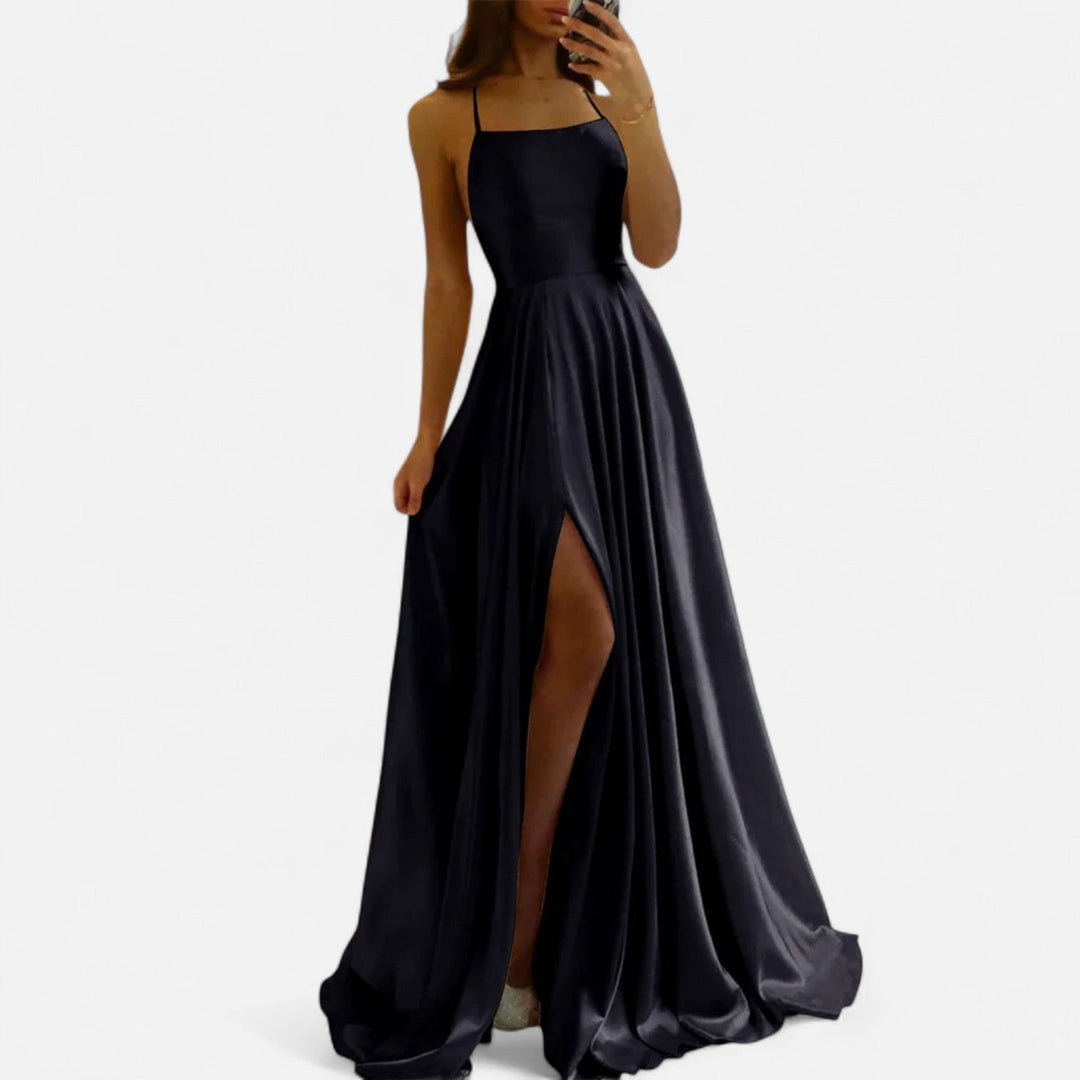 Greta | Damen Hochzeitsgast Kleid Schlitz Maxikleid