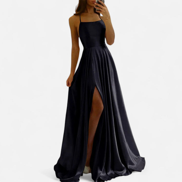 Greta | Damen Hochzeitsgast Kleid Schlitz Maxikleid