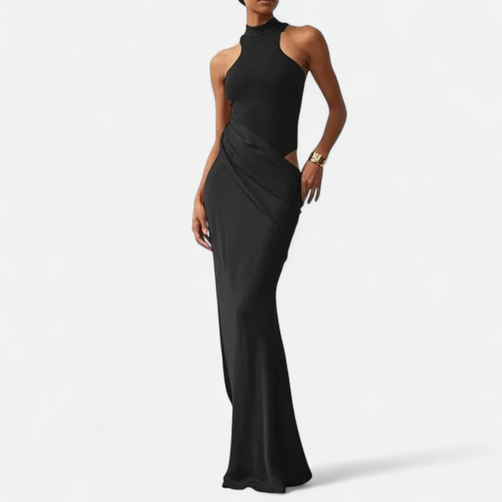 Kerstin | Damen Maxikleid mit Cut-Out und Neckholder
