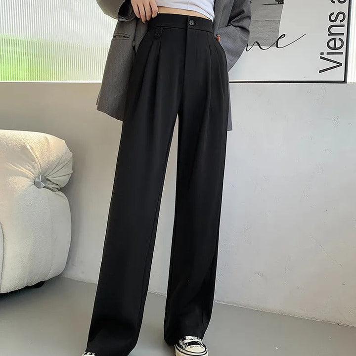 Damenhose mit hoher Taille und weitem Bein | Lockerer Schnitt