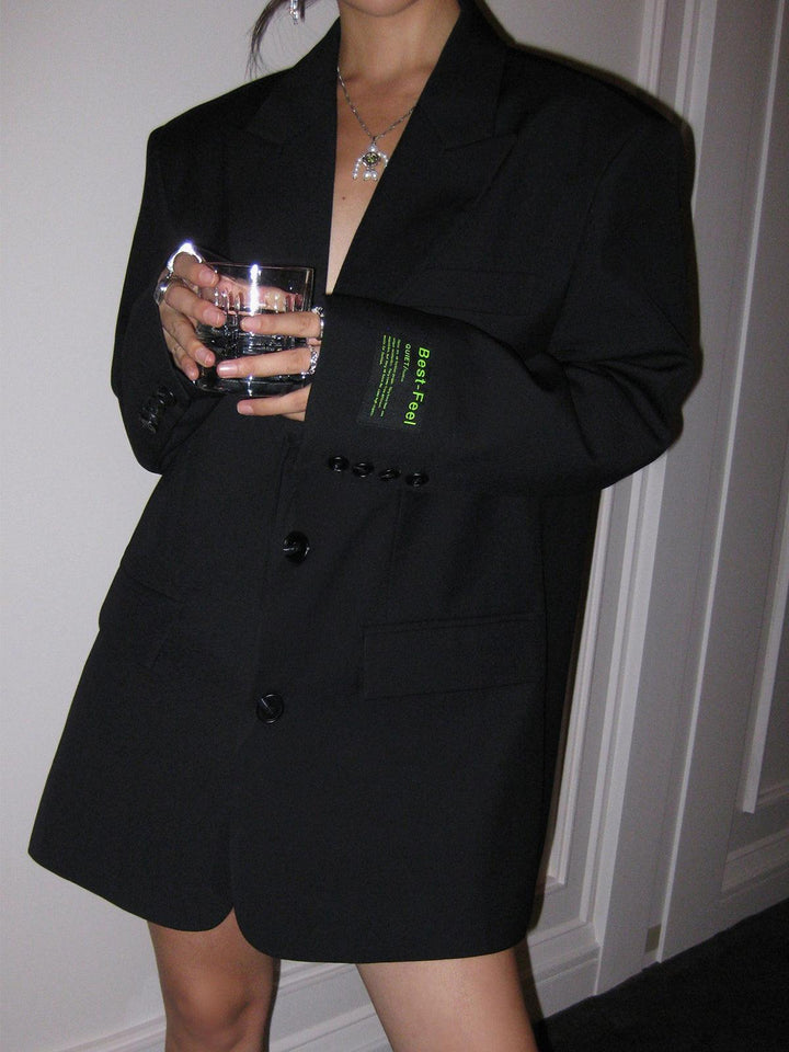 Damen Blazer mit Reverskragen und Knopfleiste