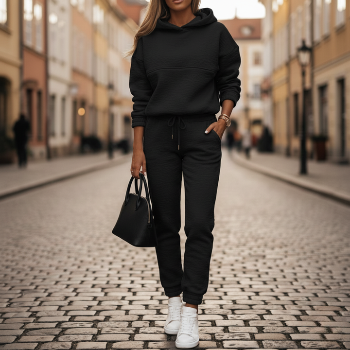 Damen Jumpsuit aus weichem Sweatstoff schwarz