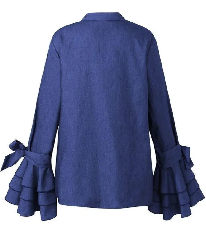 Elegante Bluse Damen mit modernen Volantärmeln