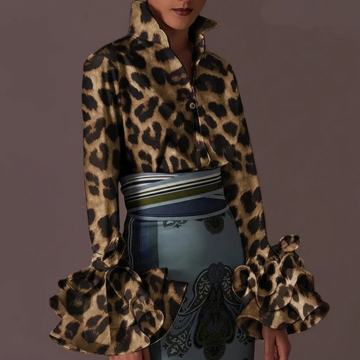 Elegante Bluse Damen mit modernen Volantärmeln