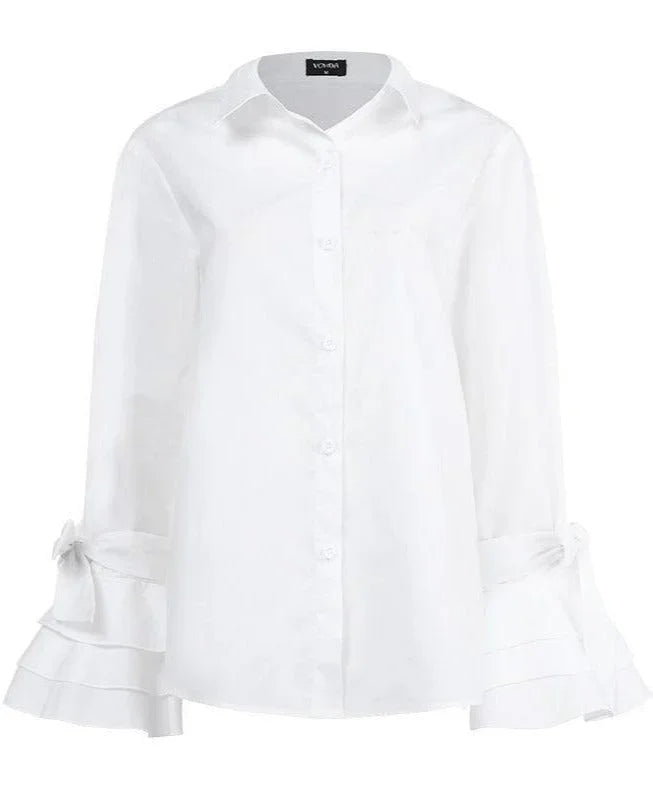 Elegante Bluse Damen mit modernen Volantärmeln