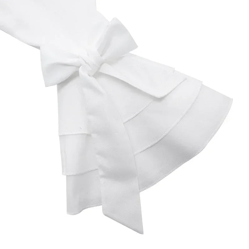 Elegante Bluse Damen mit modernen Volantärmeln