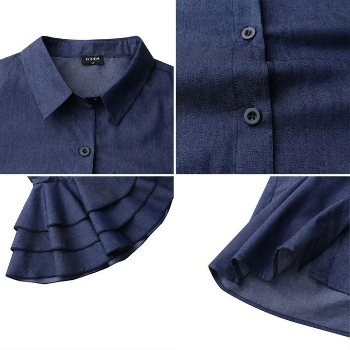 Elegante Bluse Damen mit modernen Volantärmeln