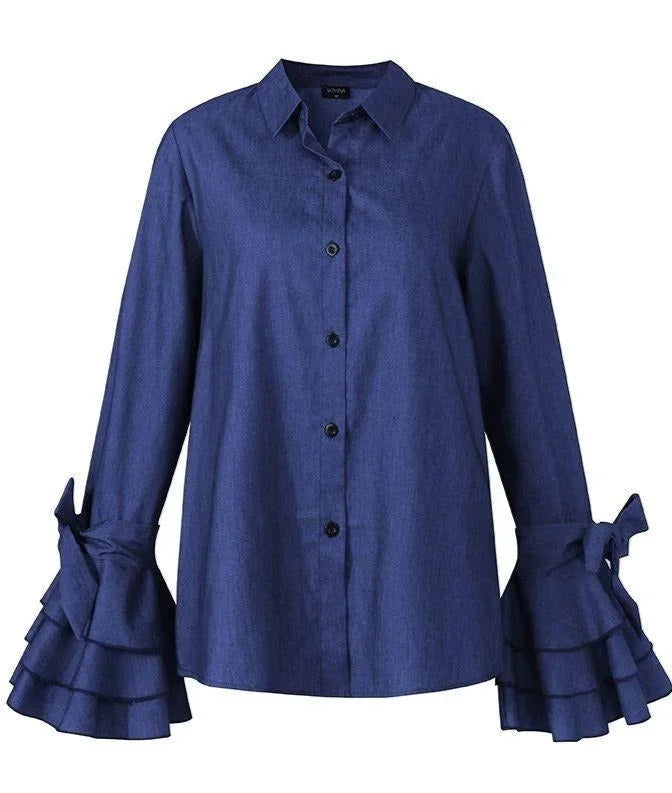 Elegante Bluse Damen mit modernen Volantärmeln