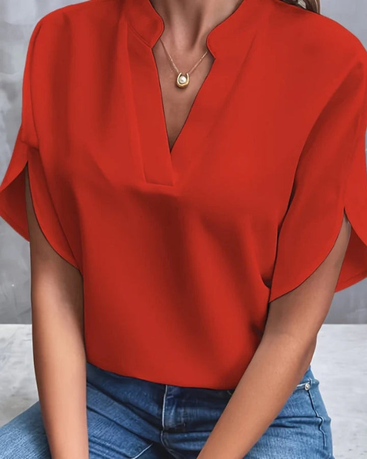 Bluse für Damen mit Kurzarm | Lockerer Schnitt