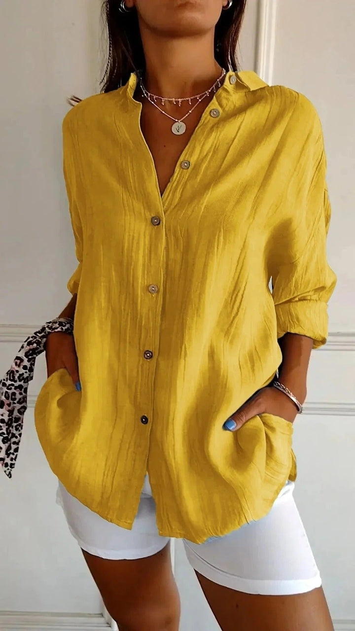 Bluse mit Knopfleiste | Langarm Damen