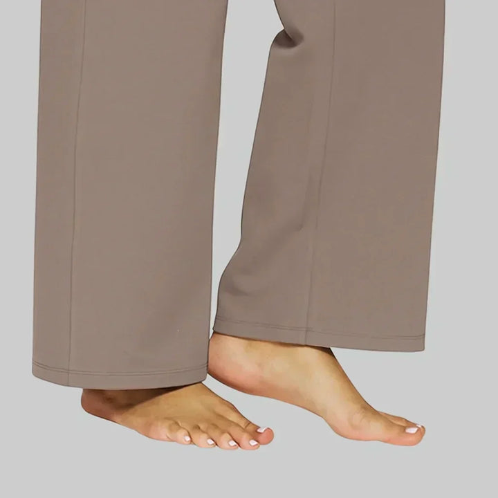 Damen-Stretchhose mit hoher Taille und Taschen