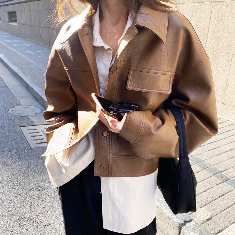 Petra | Damen Modische Kurze Jacke mit Boxy-Passform
