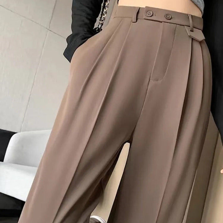 Damenhose mit hoher Taille und weitem Bein | Lockerer Schnitt