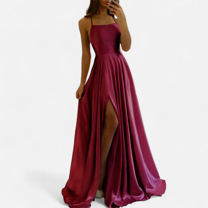 Greta | Damen Hochzeitsgast Kleid Schlitz Maxikleid