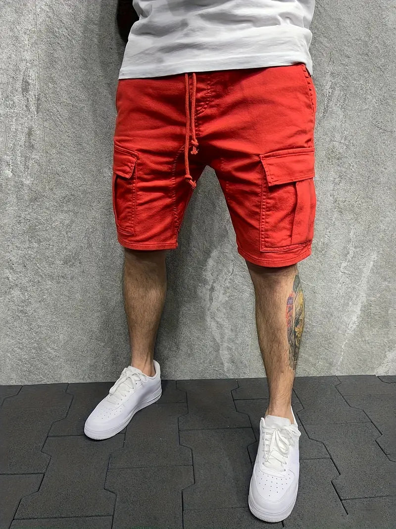 Christian | Herren Cargo Shorts mit Kordelzug und Utility Taschen