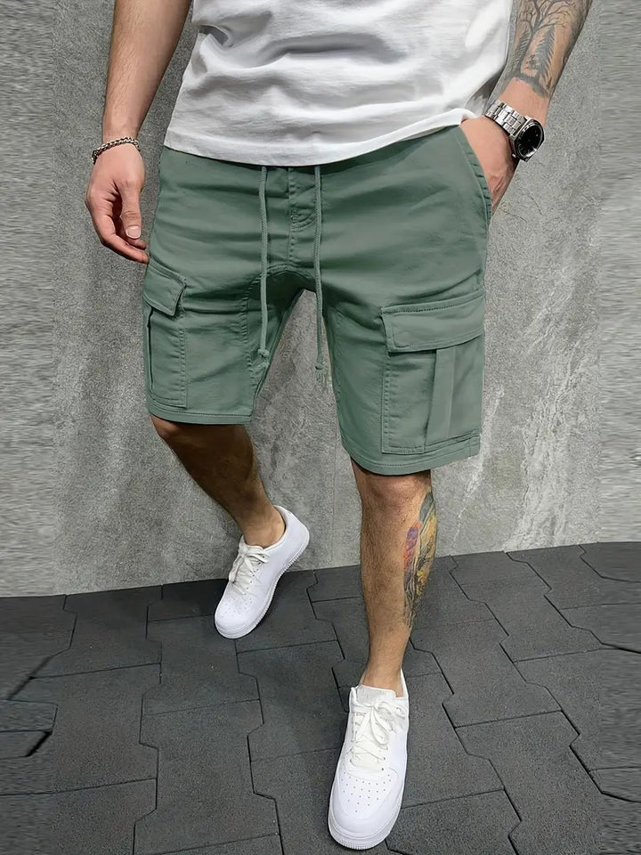 Christian | Herren Cargo Shorts mit Kordelzug und Utility Taschen