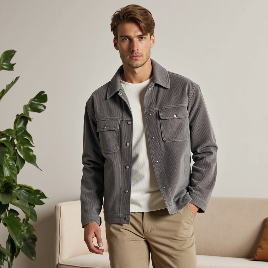 Giacca Uomo in Velluto a Coste Classica Regular Fit - Vesarelli