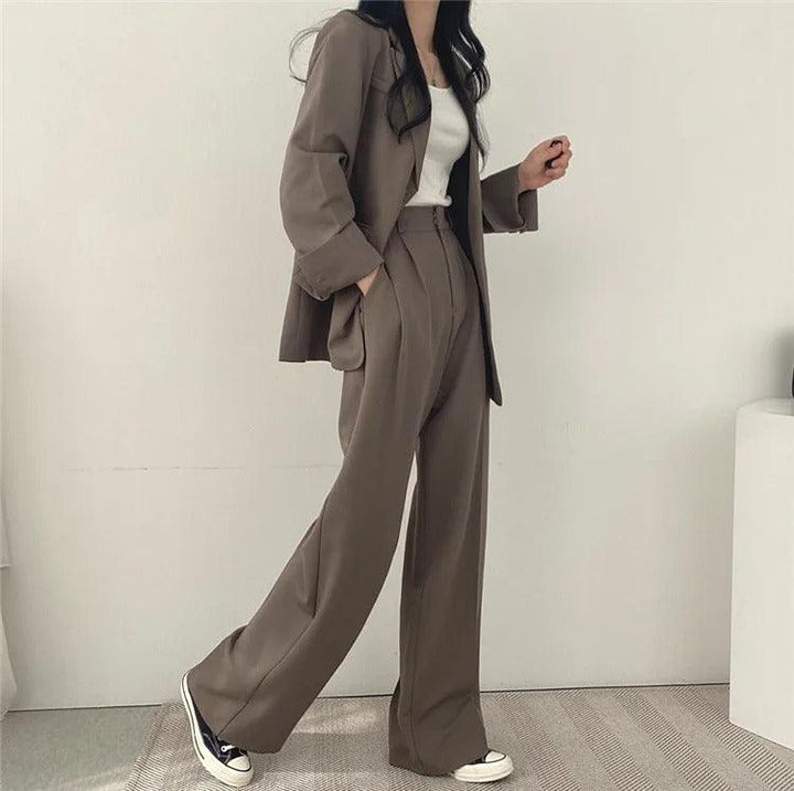 Maria | Damen Zweiteiliges Maßgeschneidertes Anzug-Set mit Langem Blazer