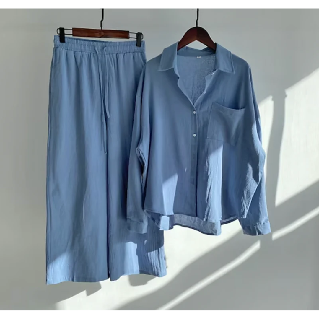 Carina | Damen Sommer Set Mit Bluse Und Hose