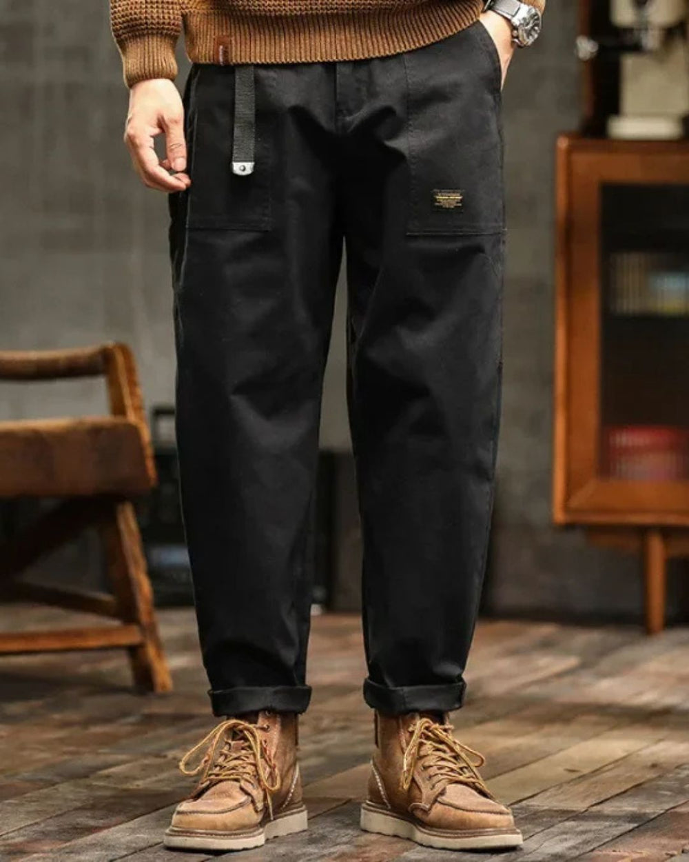 Samuel – Men's Rugged Cargo Trousers with Pocket Panels - Image 5