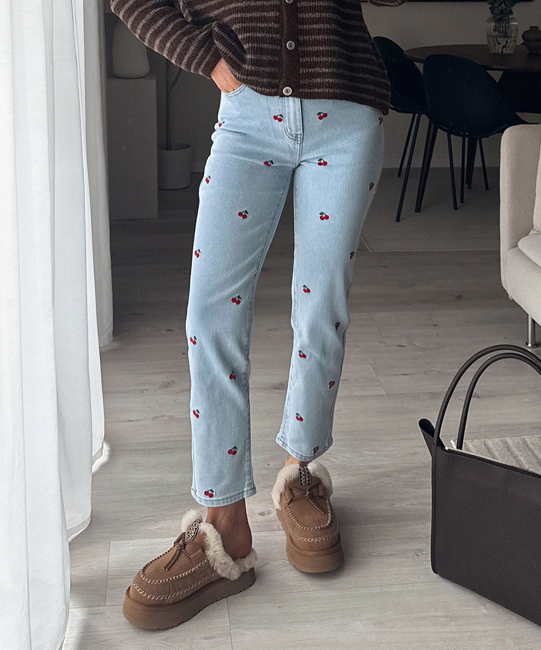 Stretch Mom Jeans Cherry Hellblau Ladypolitan ♡