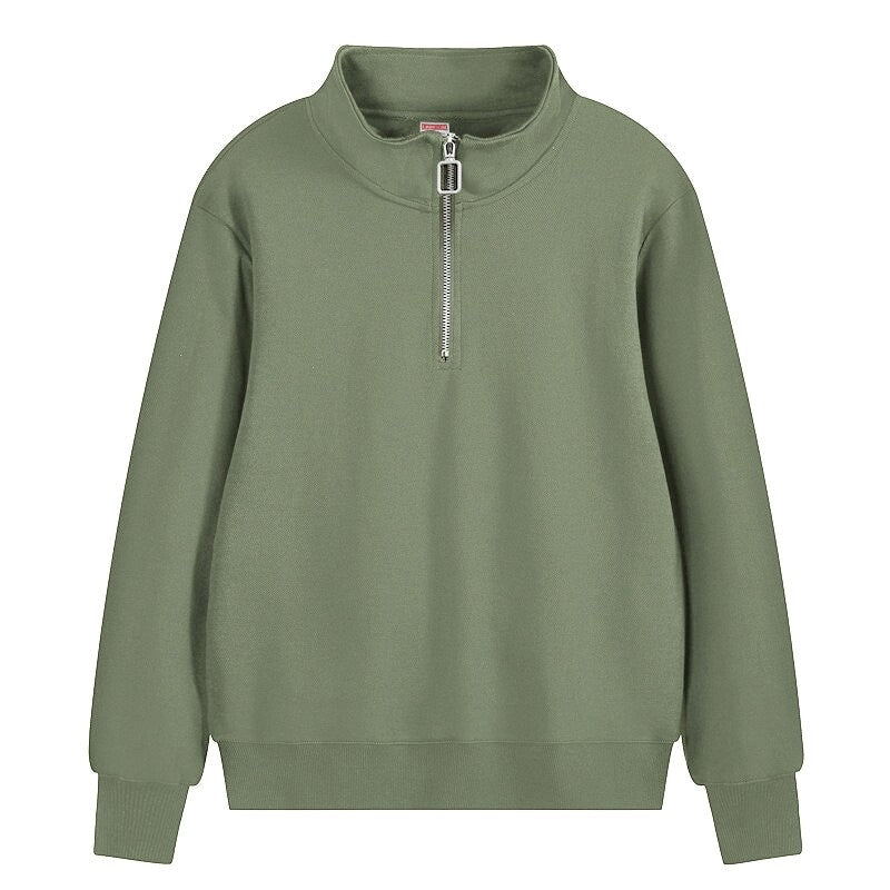 Regular Fit Sweatshirt mit Reißverschluss Half Zip