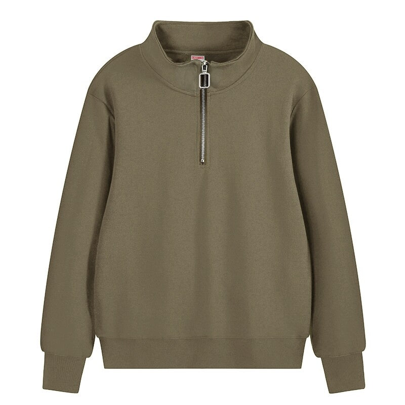 Regular Fit Sweatshirt mit Reißverschluss Half Zip