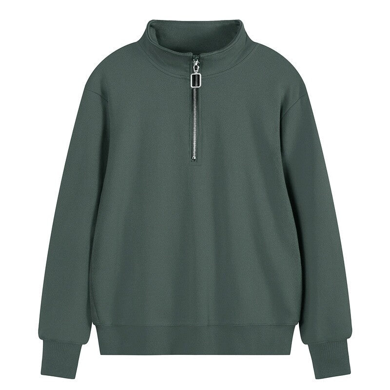 Regular Fit Sweatshirt mit Reißverschluss Half Zip