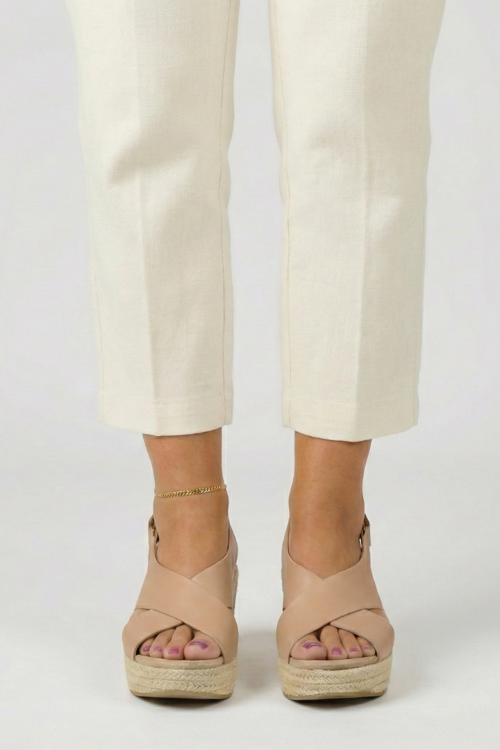 Julia | Damen Keilsandaletten mit überkreuztem Slingback-Riemen