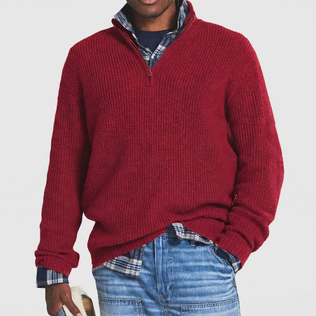 Sean – Herrenpullover mit Reißverschluss
