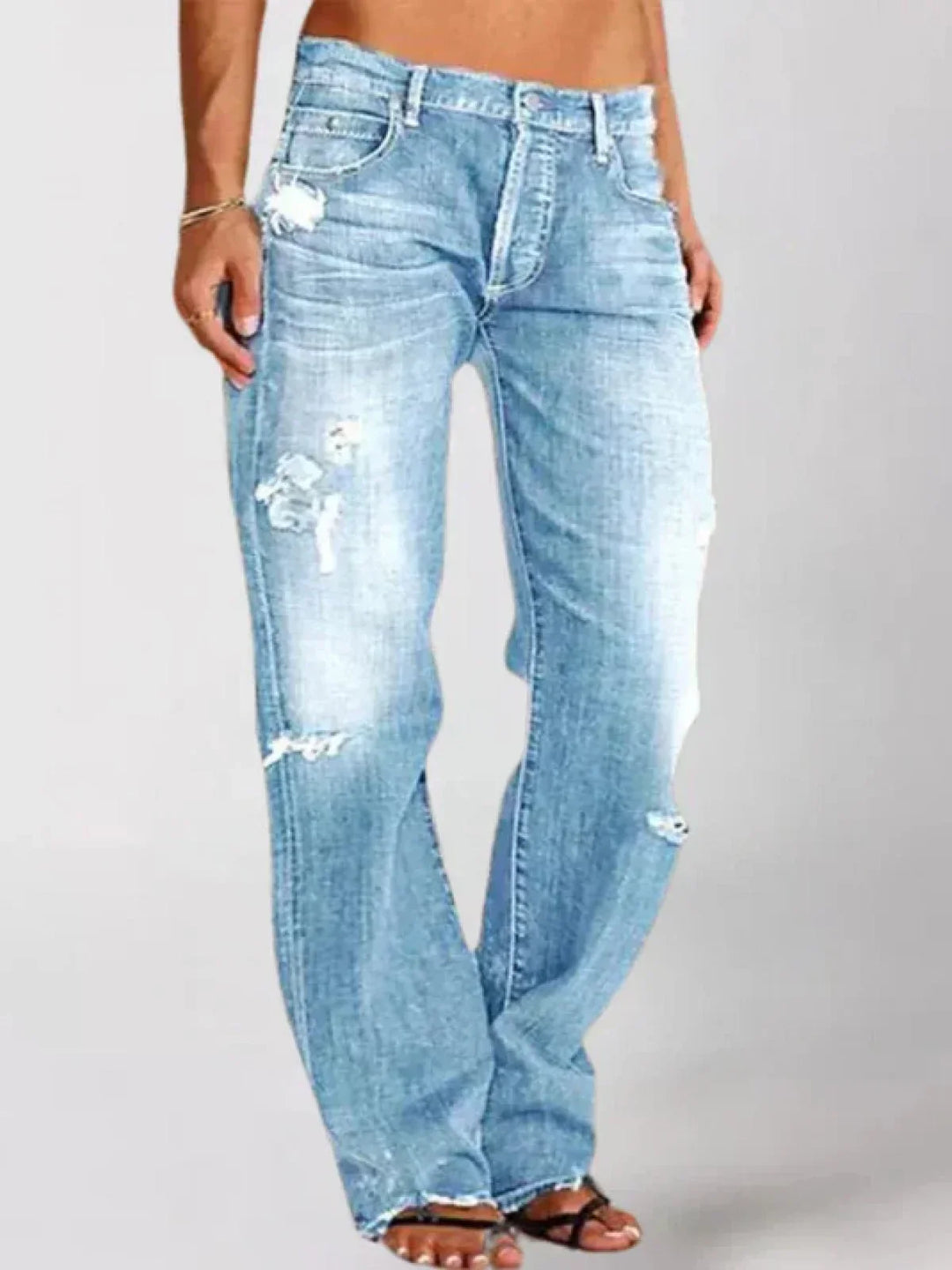 Megan – Stylish Ripped Denim Trousers for Women - Image 5