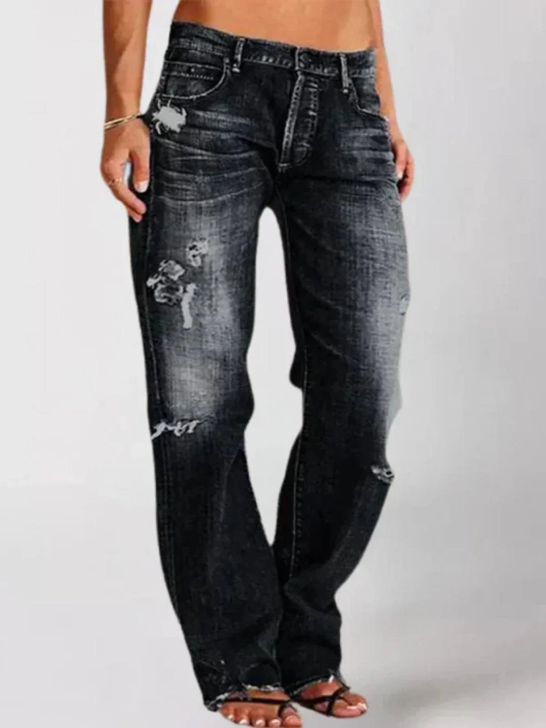 Megan – Stylish Ripped Denim Trousers for Women - Image 3