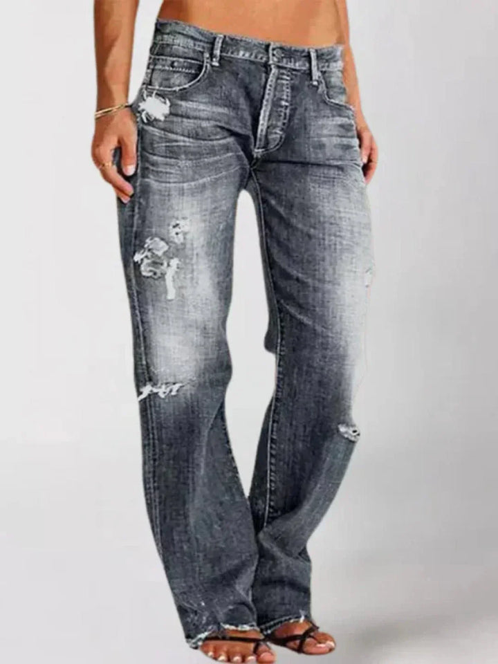 Megan – Stylish Ripped Denim Trousers for Women - Image 4