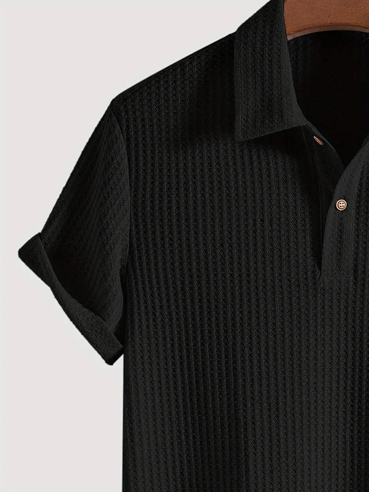 Lukas – Classic Textured Polo Shirt for Men - Image 6