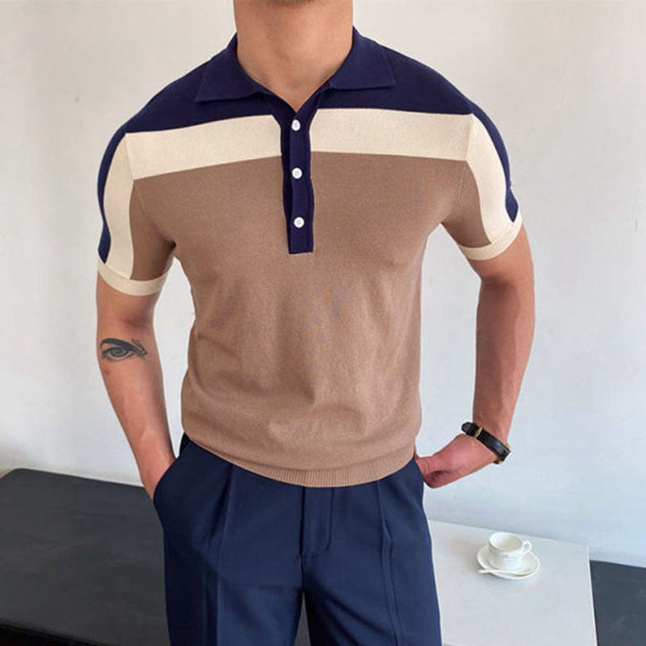 Christian | Herren Color-Block Knopf Polo-Shirt