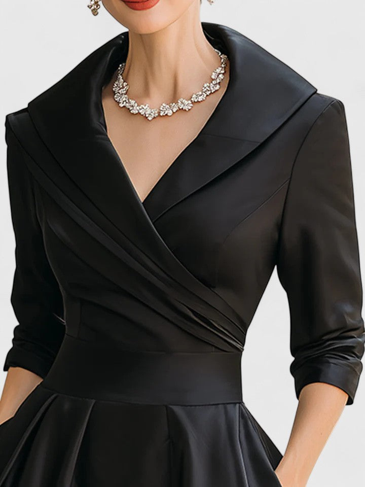 Ewelina – Elegantes Damen-Midikleid mit Wickeloberteil