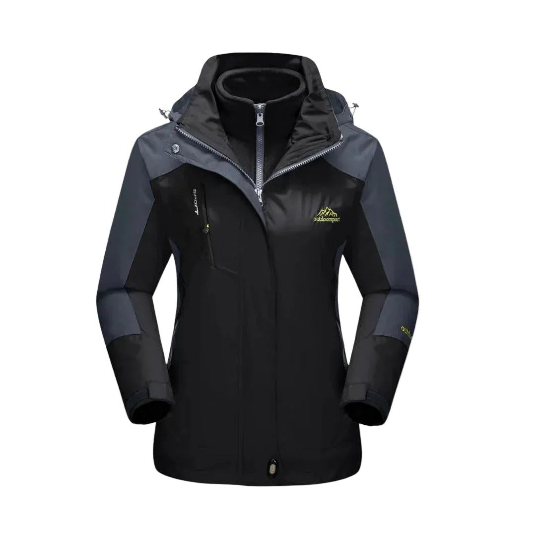 Damen 3-Teiliges Skijacken Set mit Innenjacke und Kapuze-Women Outerwear-Alpenkind