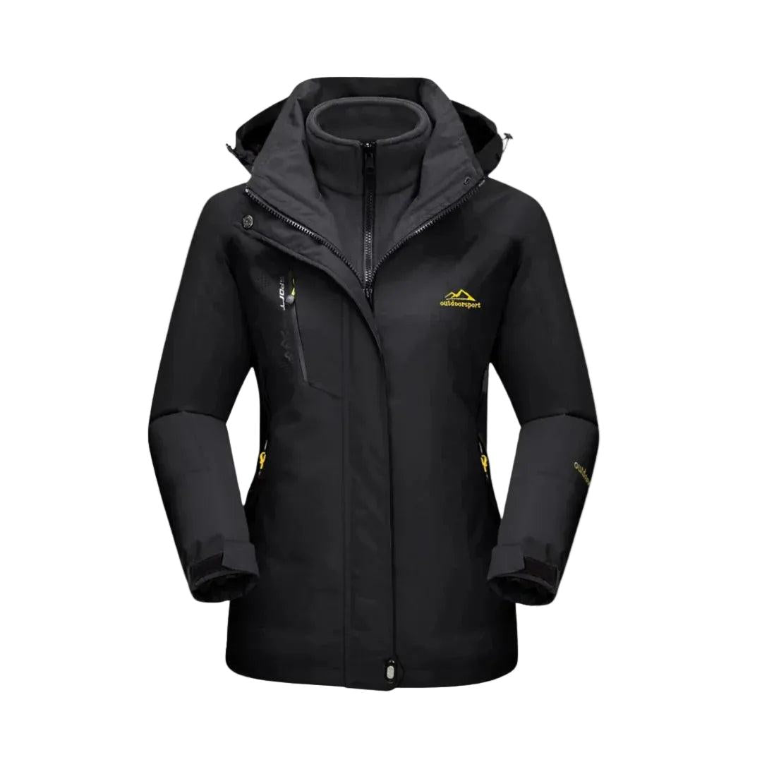Damen 3-Teiliges Skijacken Set mit Innenjacke und Kapuze-Women Outerwear-Alpenkind
