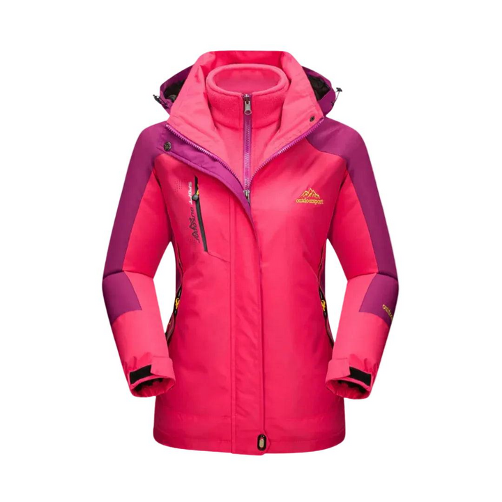 Damen 3-Teiliges Skijacken Set mit Innenjacke und Kapuze-Women Outerwear-Alpenkind