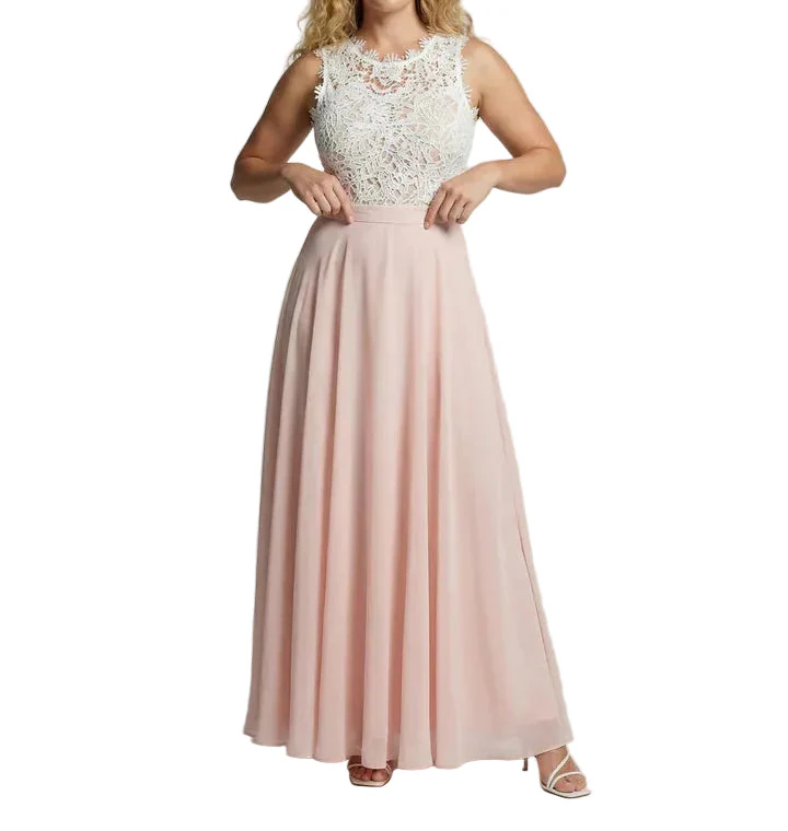 Damen Ärmelloses Maxikleid mit Spitzenoberteil und langem Rock-Maxi Dress-Alpenkind
