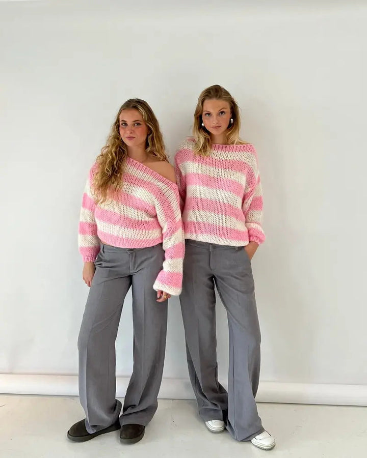 Damen Asymmetrischer Pullover mit strukturierter Oberfläche und langen Ärmeln