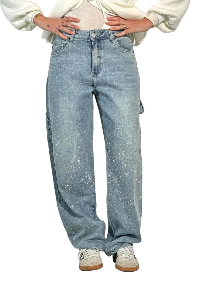 Damen Baggy Jeans – Urbaner Style & Kreativer Paint-Look-Women Pants-Alpenkind