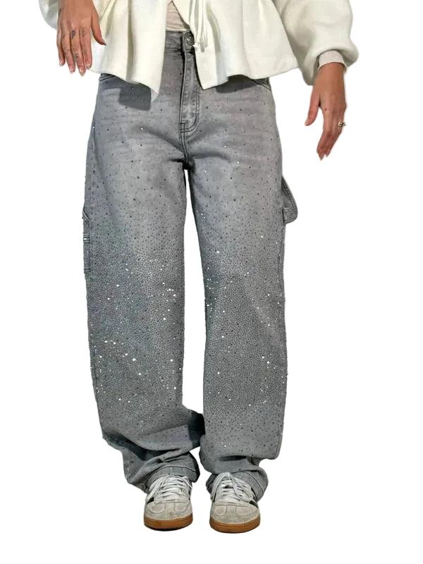 Damen Baggy Jeans – Urbaner Style & Kreativer Paint-Look-Women Pants-Alpenkind