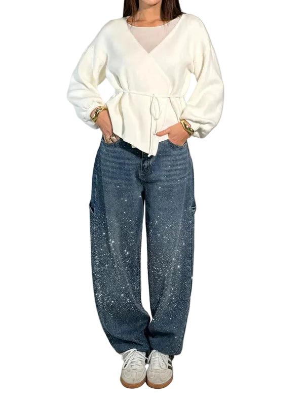 Damen Baggy Jeans – Urbaner Style & Kreativer Paint-Look-Women Pants-Alpenkind