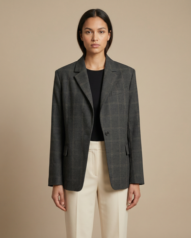 Damen Blazer mit Stehkragen und asymmetrischem Verschluss-Women Blazer-Alpenkind