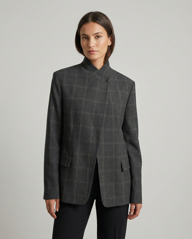 Damen Blazer mit Stehkragen und asymmetrischem Verschluss-Women Blazer-Alpenkind