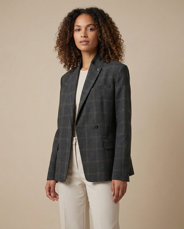 Damen Blazer mit Stehkragen und asymmetrischem Verschluss-Women Blazer-Alpenkind