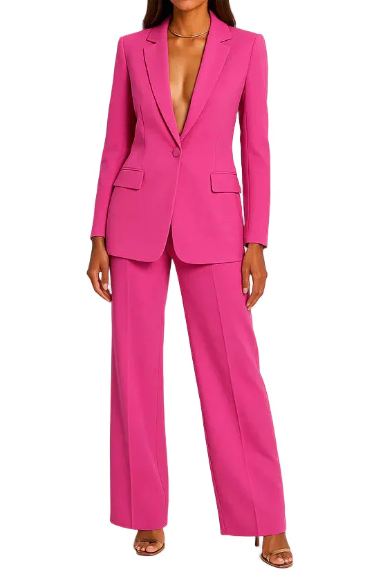 Damen Blazer und Hose Set mit Knopfverschluss-Women Set-Alpenkind